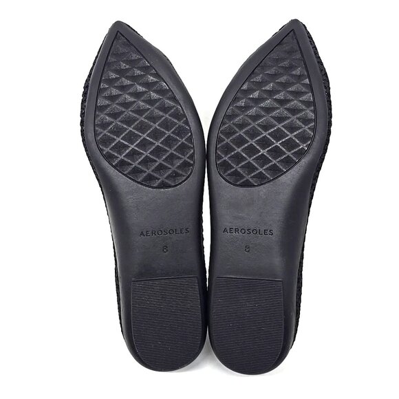 Aerosoles Dame Black Knit Fabric Slip on Flats Women's Size 8M - Picture 11 of 12